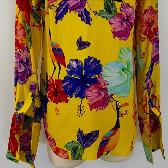 Robert Graham x Pixar The Ellie Tropical-Print Long Sleeve Button Down Shirt XS - Picture 8 of 12